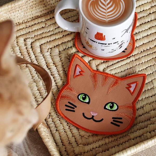 A Cat Face Coasters (In-the-Hoop) Design Pack - Image 13