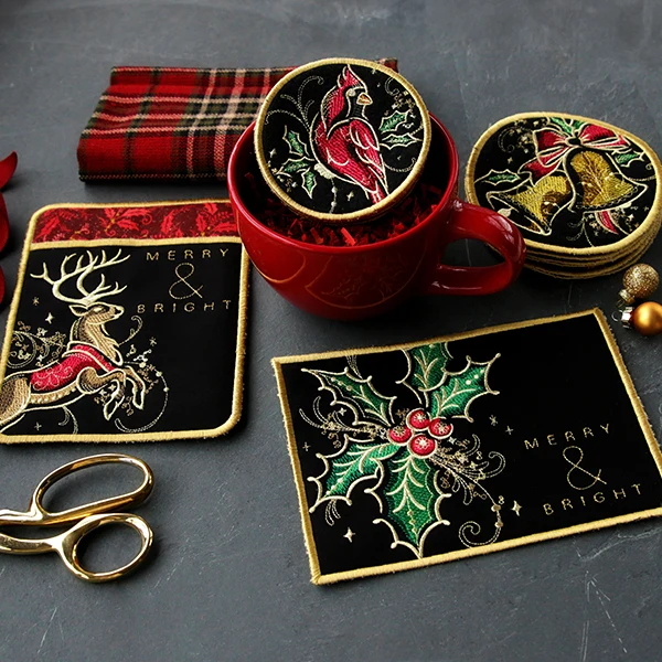 A Gilded Mirage Christmas Coasters (In-the-Hoop) Design Pack - Image 14