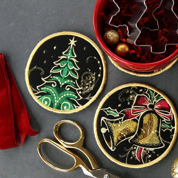 A Gilded Mirage Christmas Coasters (In-the-Hoop) Design Pack - Image 9