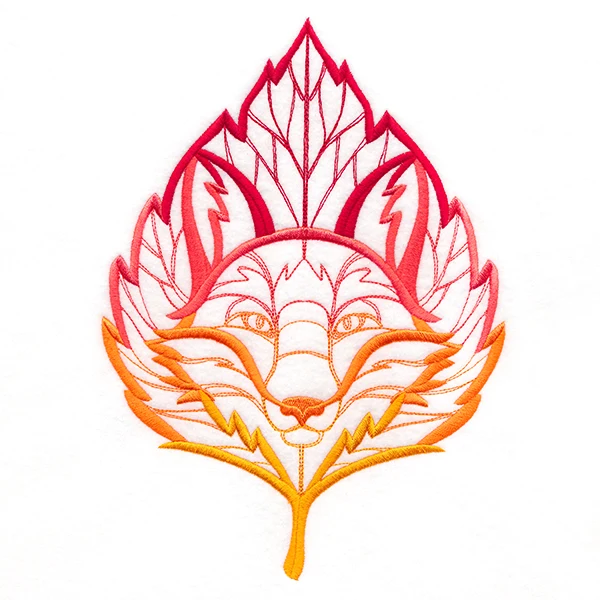 Blazing Autumn Fox with Leaf