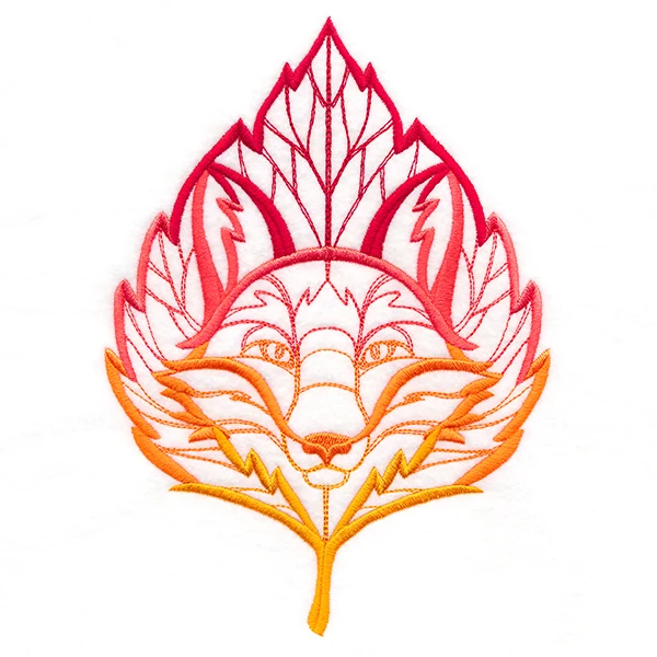 Blazing Autumn Fox with Leaf - Image 2