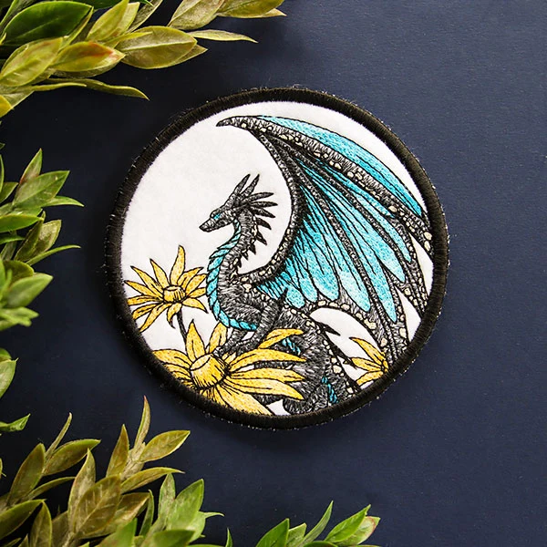Blue Morpho & Black-Eyed Susan Dragon Coaster (In-the-Hoop) - Image 5