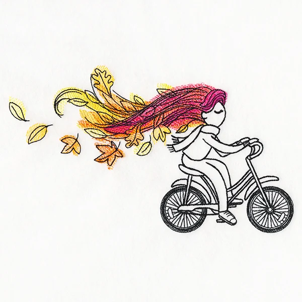 Blustery Autumn Cyclist - Image 2