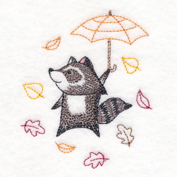 Blustery Autumn Raccoon