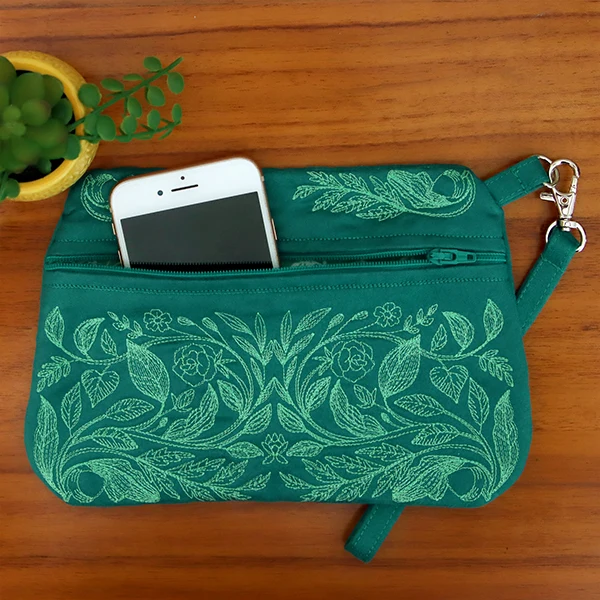 Botanical Bliss Lined Zipper Pouch (In-the-hoop)