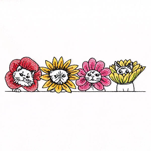 Cat Flowers Border - Image 4