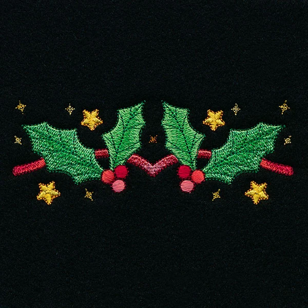Celestial Christmas Poinsettia Kaleidoscope Border