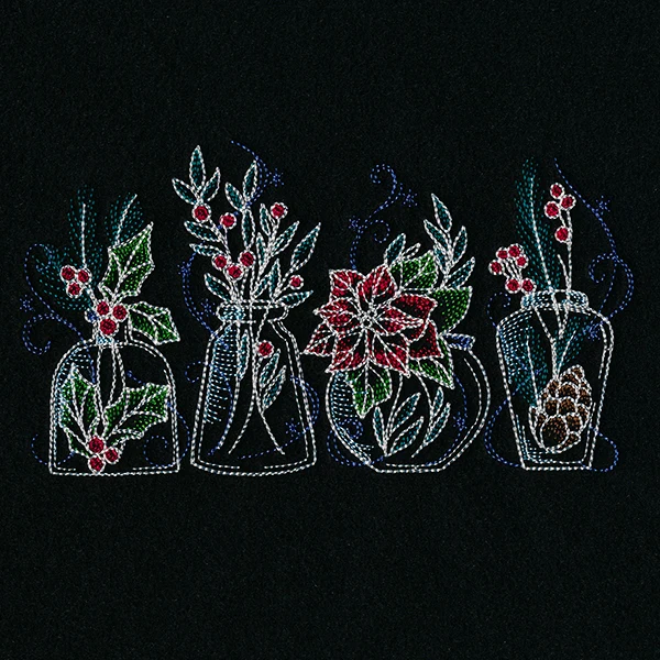 Christmas Botanicals Glass Jar Border - Image 7