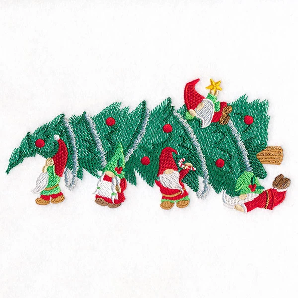 Deck the Halls Christmas Tree Gnome Border - Image 4