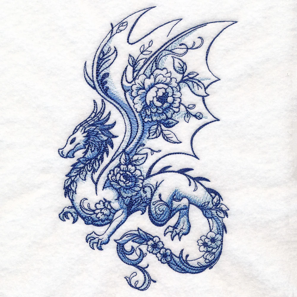 Delft Blue Floral Dragon - Image 4