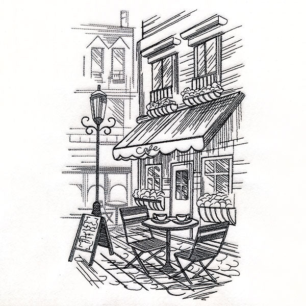 European Cafe Etching - Image 5