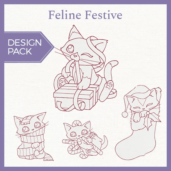 Feline Festive Outlines (Design Pack) - Image 3
