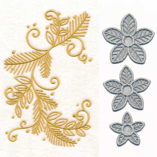 Festive Christmas Poinsettia (Layered Lace) - Image 2