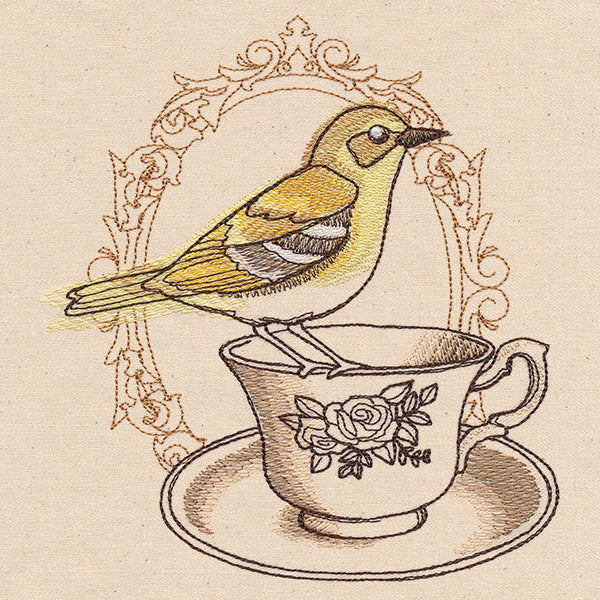 French Cafe - Teacup with Bird - Image 3