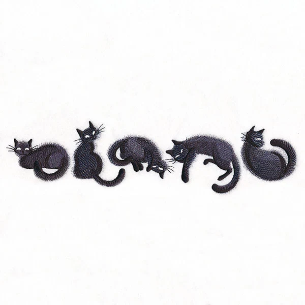 Fuzzy Black Cat Border