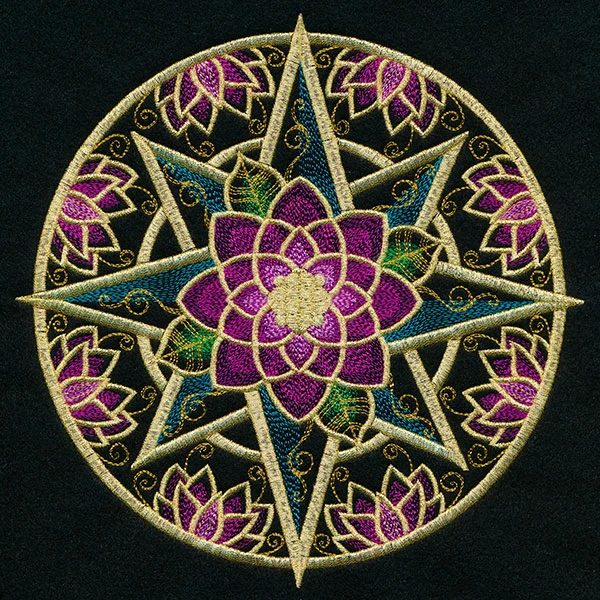 Gilded Floral Compass Rose