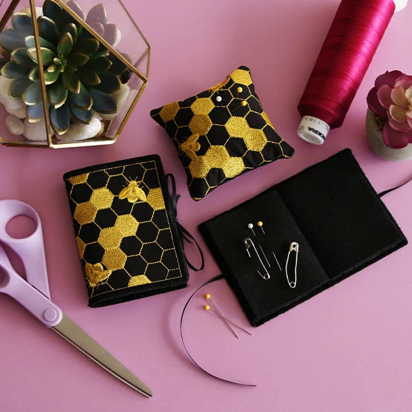 Gilded Honeycomb Needle Book (In-the-Hoop) - Image 3