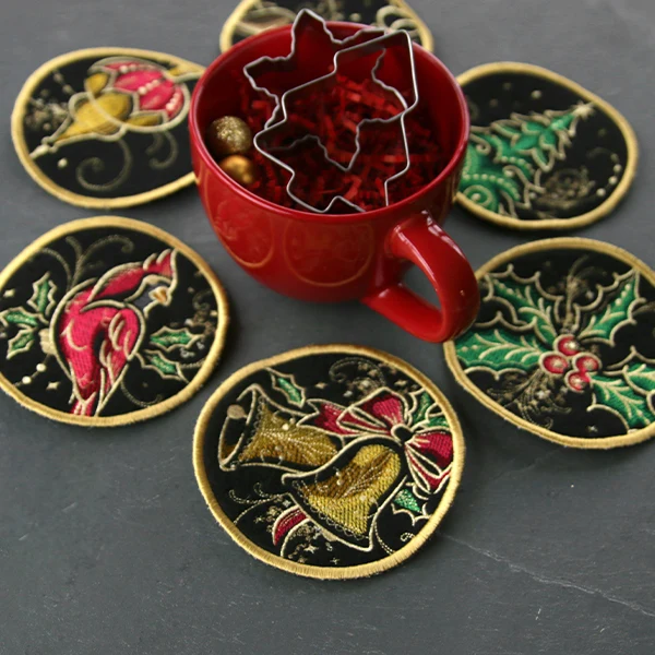 Gilded Mirage Coaster - Cardinal (In-the-Hoop) - Image 4