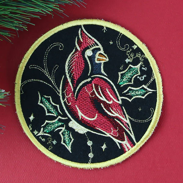 Gilded Mirage Coaster - Cardinal (In-the-Hoop) - Image 9