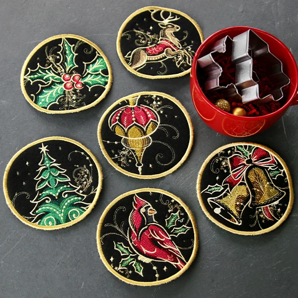 Gilded Mirage Coaster - Reindeer (In-the-Hoop) - Image 6