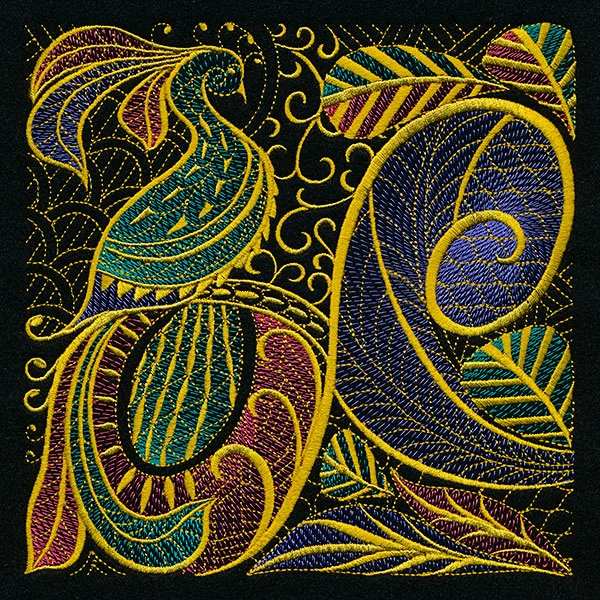 Goldwork Style Peacock Square - Image 2
