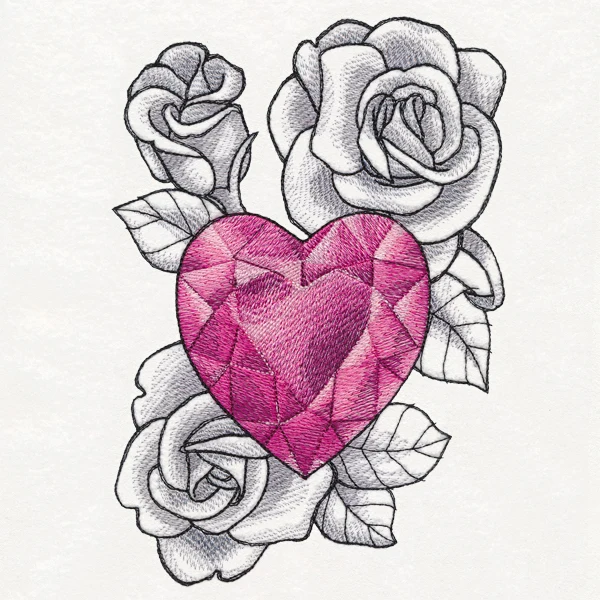 Heart Gem and Roses - Image 2