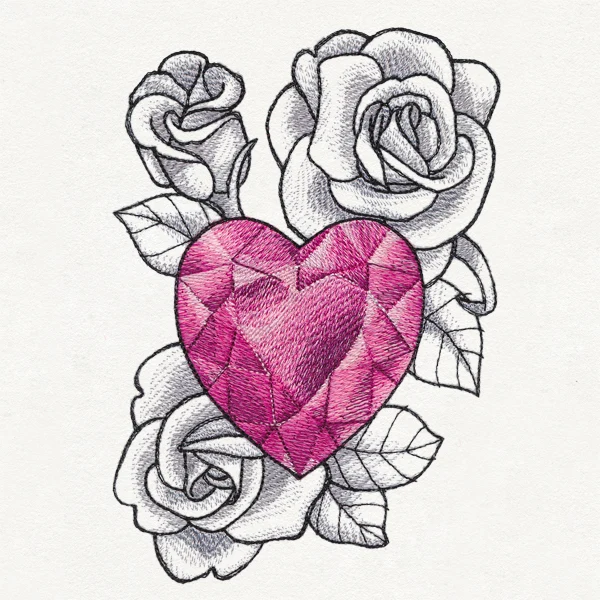 Heart Gem and Roses - Image 3