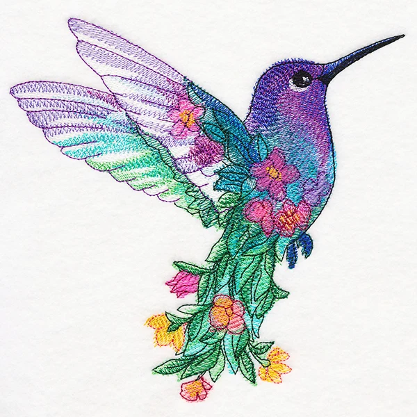 Hummingbird in Flowers - Image 2