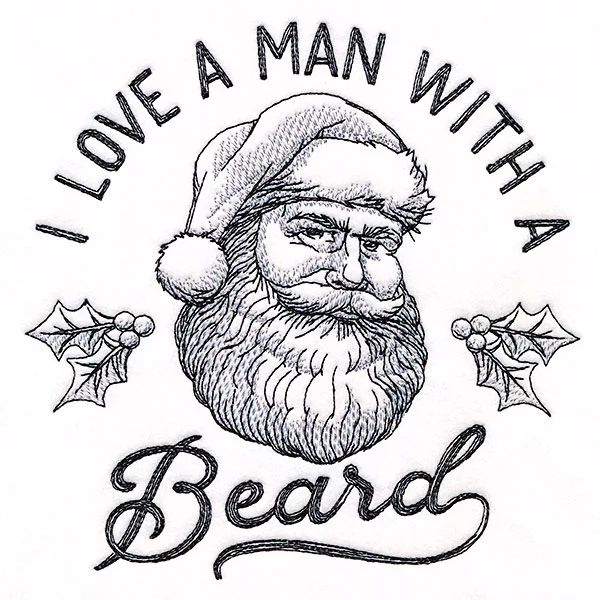I Love a Man with a Beard Santa Etching - Image 2