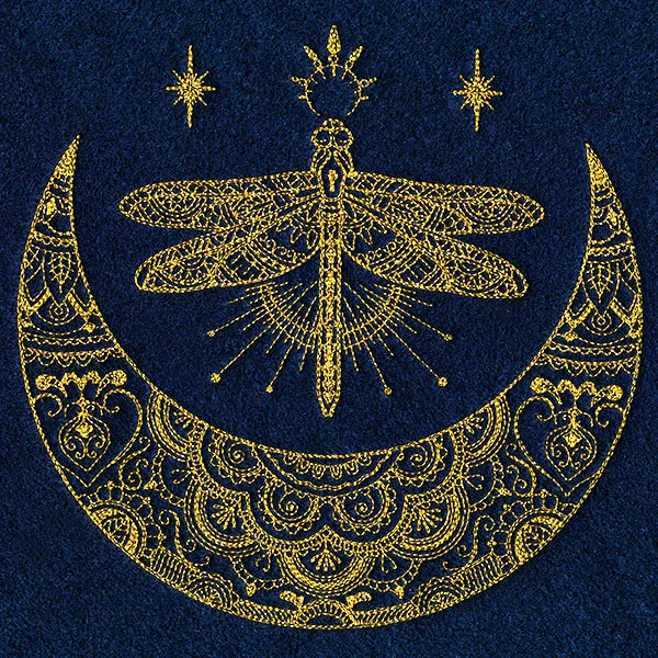 Mehndi Magic Dragonfly Crescent Moon - Image 3