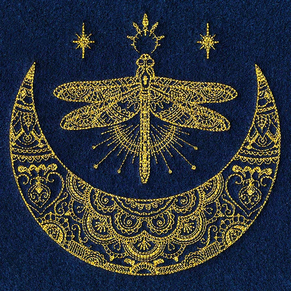Mehndi Magic Dragonfly Crescent Moon - Image 5