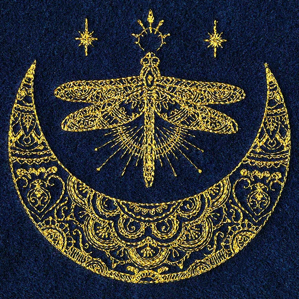 Mehndi Magic Dragonfly Crescent Moon - Image 7