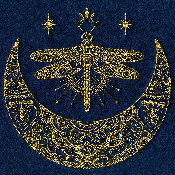 Mehndi Magic Dragonfly Crescent Moon - Image 9