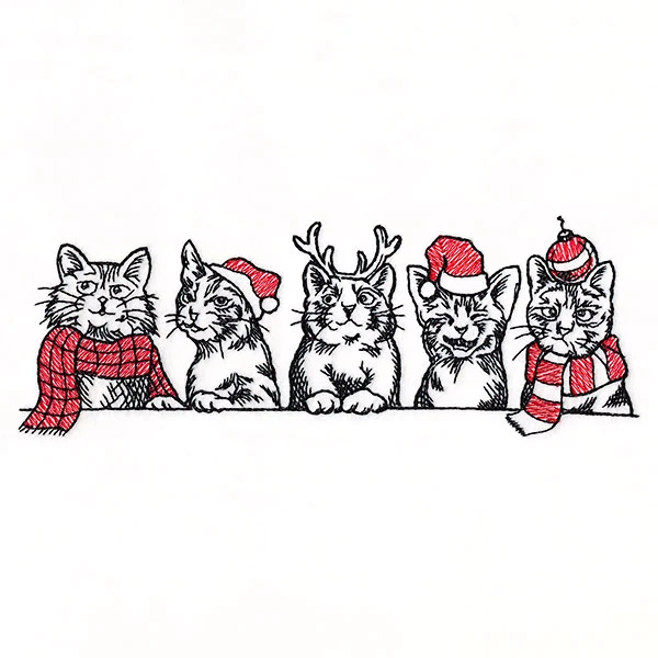 Meowy Christmas Cats Border - Image 4