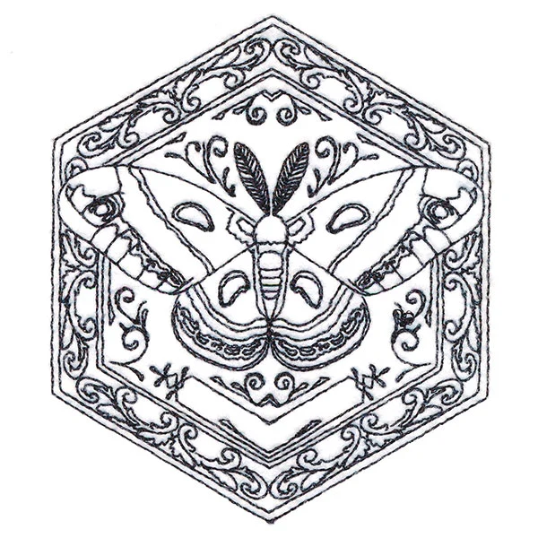 Moth in Flight Hexagon - Image 7