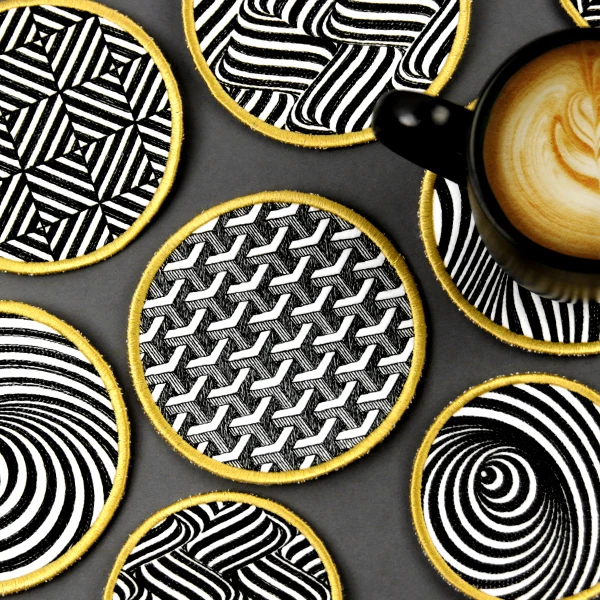 Optical Illusion Circle Coaster 6 (In-the-Hoop) - Image 6