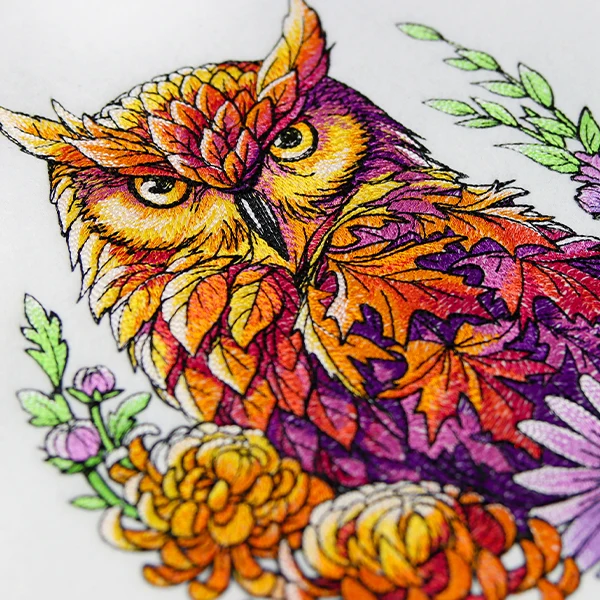 Owl in Fall Florals - Image 2