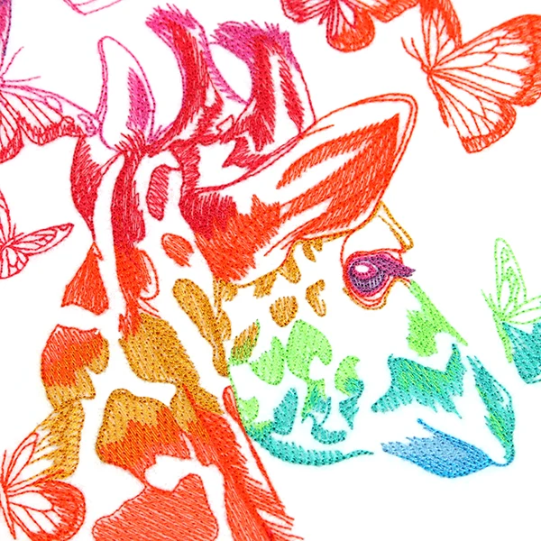 Rainbow Giraffe with Butterflies - Image 8