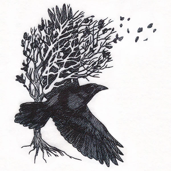 Raven in Autumn Tree - Image 2