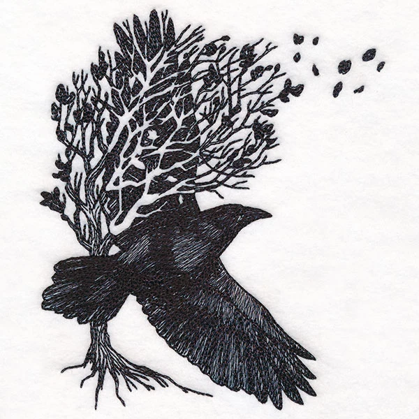 Raven in Autumn Tree - Image 3