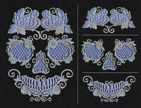 Rose & Bone - Skull (Cutwork) (Split)