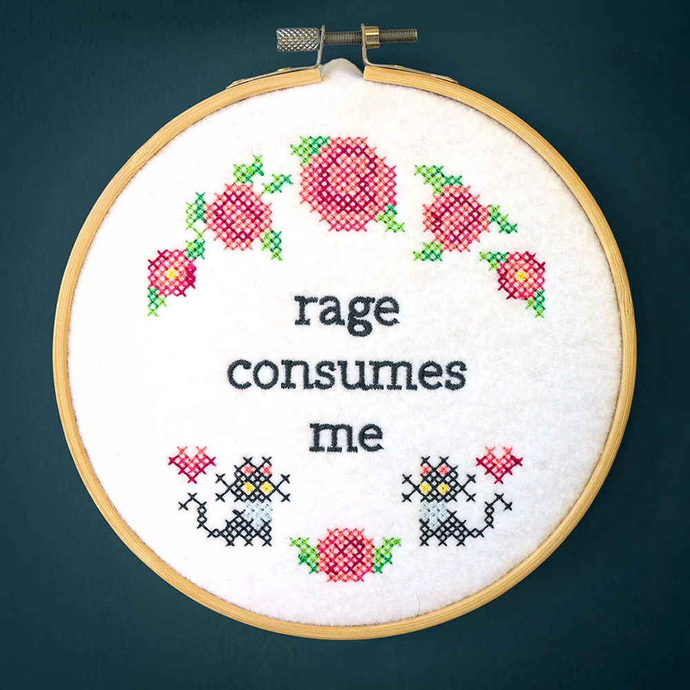 Snarky Samplers - Rage Consumes Me (Cross Stitch) - Image 3