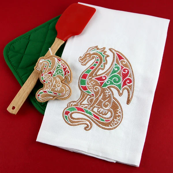 Stuffed Gingerbread Dragon (In-the-Hoop) - Image 2