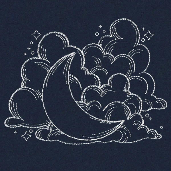 Vintage Celestial - Moon and Clouds - Image 2