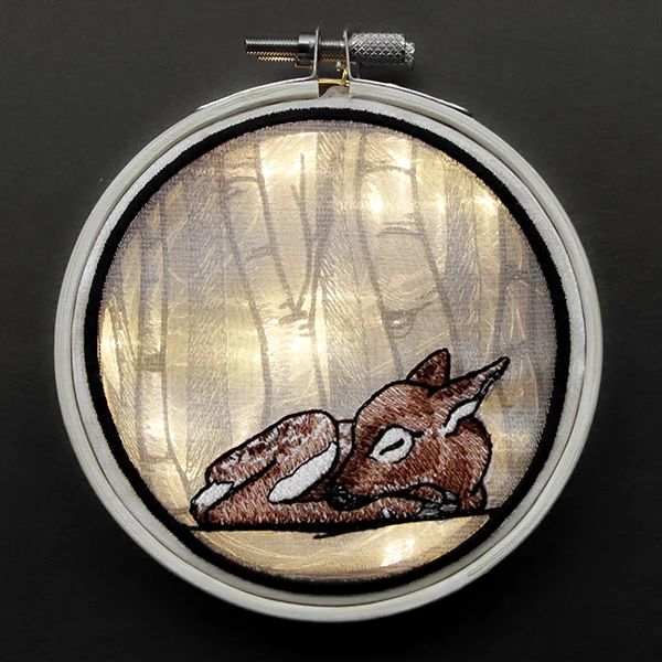Winter Woodland Fawn Shadowbox (Organza) - Image 4