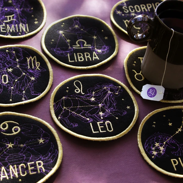 Zodiac Constellations Coaster - Libra (In-the-Hoop) - Image 9